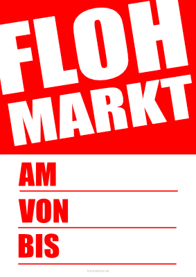 Plakat Flohmarkt Pdf Vorlage Zum Ausdrucken