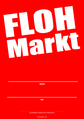 POS, Werbung: Plakat Flohmarkt (Rot). PDF Datei