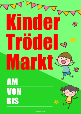 POS, Werbung: Plakat Kinder Trödelmarkt (Rot). PDF Datei