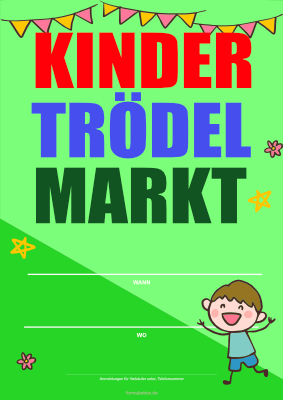 POS, Werbung: Plakat Kinder Trödelmarkt (Bunt). PDF Datei