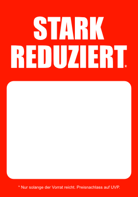 POS, Werbung: Plakat Stark Reduziert (Rot). PDF Datei