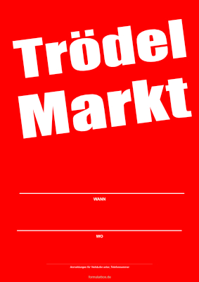 POS, Werbung: Plakat Trödelmarkt (Rot). PDF Datei
