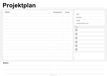 Organisieren, Planen: Projektplaner mit Aufgaben und To-Do. PDF Datei