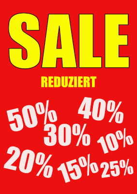POS, Werbung: Plakat 'Sale, Reduziert' - XXL-Plakat. PDF Datei