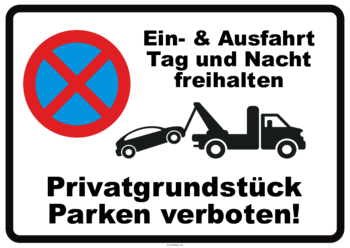 Einfahrt und Ausfahrt freihalten Schild Parken verboten Parkverbot Hinweisschild