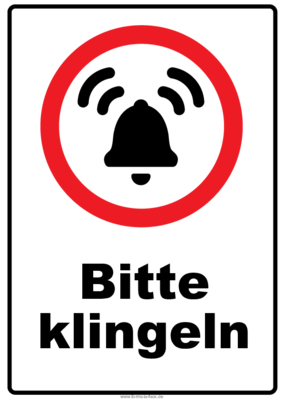 Hinweisschild Bitte Klingeln Pdf Vorlage Zum Ausdrucken