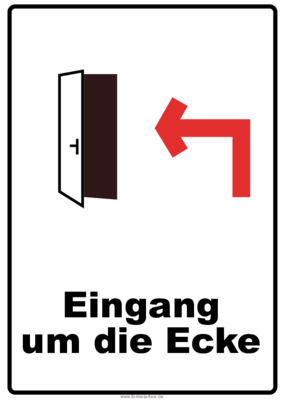 Schilder, Tafeln: Hinweisschild Eingang rechts. PDF Datei