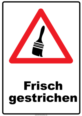 Hinweisschild Frisch Gestrichen Pdf Vorlage Zum Ausdrucken