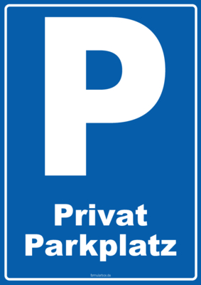 Fahrzeuge, Boote: Schild Parken, Privatparkplatz. PDF Datei