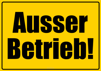 Schilder, Tafeln: Schild, Außer Betrieb!. PDF Datei