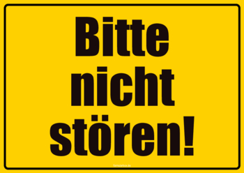 Schilder, Tafeln: Schild, Nicht stören. PDF Datei