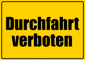 Fahrzeuge, Boote: Schild, Durchfahrt verboten. PDF Datei