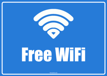 Schilder, Tafeln: Schild, Free WiFi. PDF Datei