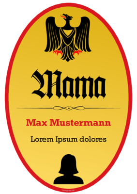 Schild Mama mit Adler im Hochformat. Fun-Schild Mama als PDF Datei