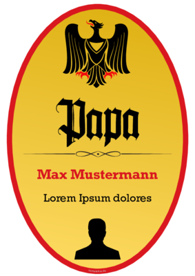 Schild Papa mit Adler im Hochformat. Zitate, Texte, Schilder: Fun-Schild Papa. PDF Datei