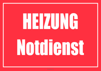 Einsatzschilder Heizung Notdienst 3 Notdienstschilder, Einsatzschilder Heizung Notdienst. Schilder in verschiedenen Farben im Querformat.