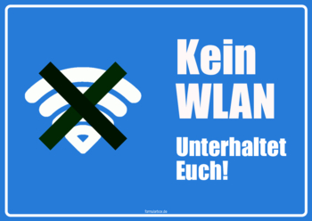 Schilder, Tafeln: Schild, Kein WLAN (Blau). PDF Datei