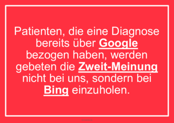 Fun-Schild Zweitmeinung für Patienten Schilder Zweitmeinung für Patienten. Vorlage für Schilder in verschiedenen Farben in der Größe DIN A4 oder DIN A5.