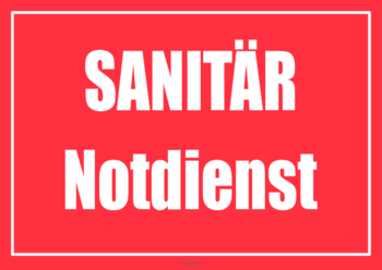 Einsatzschilder Sanitäter Notdienst 4 Notdienstschilder, Einsatzschilder Notdienst Sanitäter. Schilder in verschiedenen Farben im Querformat.