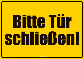 Schilder, Tafeln: Schild, Tür schließen. PDF Datei