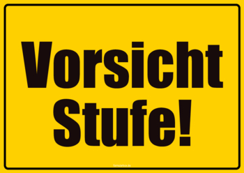 Schilder, Tafeln: Schild, Vorsicht Stufe. PDF Datei