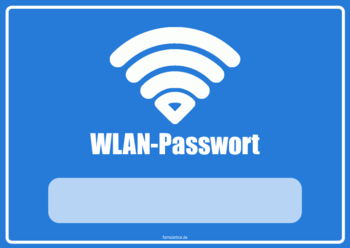 Schilder, Tafeln: Schild, WLAN Passwort. PDF Datei
