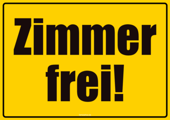 Schilder, Tafeln: Schild, Zimmer frei. PDF Datei