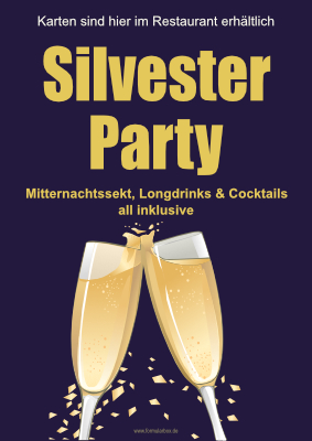 Gastronomie, Hotel: Plakat Silvester Party - Champagner. PDF Datei