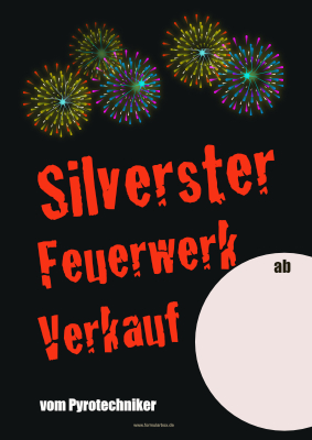 POS, Werbung: Plakat Silvesterfeuerwerk Verkauf vom Pyrotechniker. PDF Datei