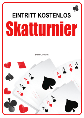 Vereine, Mannschaften: Plakat Skatturnier (Eintritt kostenlos). PDF Datei