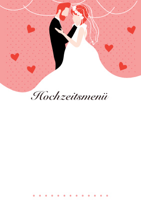 Speisekarte Hochzeitsmenü - Blanko Hochzeit-Speisekarte.