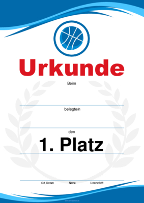 Urkunden Sportarten: Urkunde Basketball, Basketball. PDF Datei
