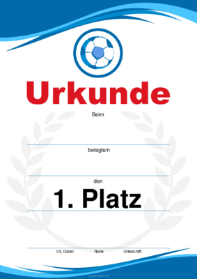 Urkunden Sportarten: Urkunde Fußball, Fußball. PDF Datei