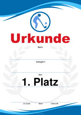 Urkunden Sportarten: Urkunde Golf, Spieler. PDF Datei