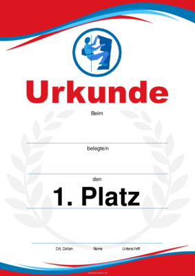 Urkunde Klettern (Blau, Rot) 4 würdevolle Sporturkunden für Klettern (Blau, Rot). Platz 1, 2, 3 und Blanko.