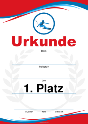 Urkunden Sportarten: Urkunde Snowboard, Abfahrt (Blau, Rot). PDF Datei