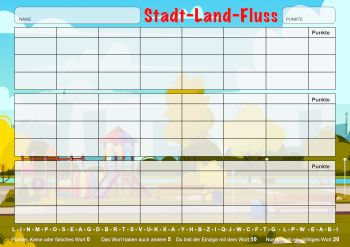 Spiele: Stadt Land Fluss, Blanko. PDF Datei
