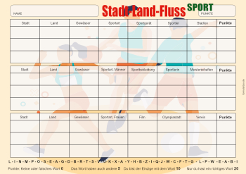 Spiele: Stadt Land Fluss, Sport. PDF Datei