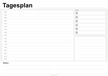 Organisieren, Planen: Tagesplan, 06:00 - 22.00 Uhr. PDF Datei