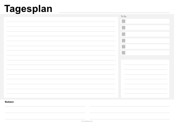 Organisieren, Planen: Tagesplan, To-Do. PDF Datei
