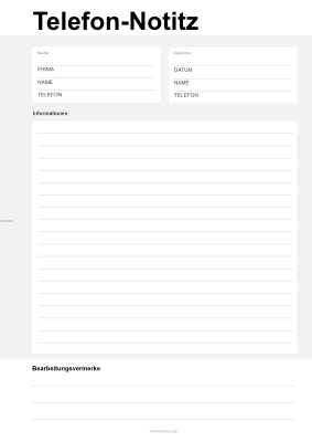 Telefonnotiz | Pdf-Vorlage zum Ausdrucken