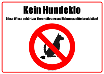 Schilder, Tafeln: Verbotsschild, kein Hundeklo (Tierernährung). PDF Datei