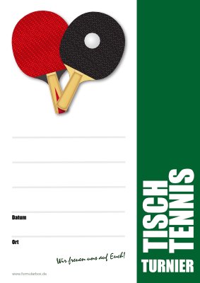 Vereine, Mannschaften: Plakat Tischtennis Turnier mit Grafik. PDF Datei