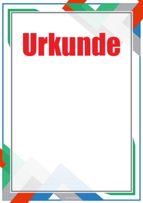 Urkunden Blanko: Urkunde moderner Rahmen (Rot). PDF Datei