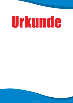 Urkunden Blanko: Urkunde mit Wellen (Blau). PDF Datei