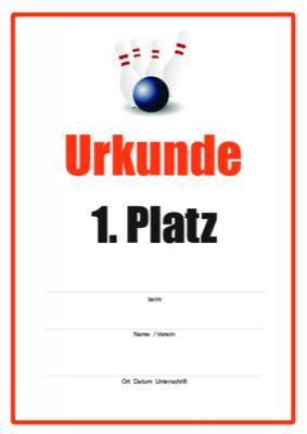 Urkunden Sportarten: Urkunde Bowling. PDF Datei