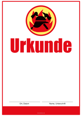 Urkunden Ehrung: Feuerwehr-Urkunde, Logo Rot, Gelb. PDF Datei