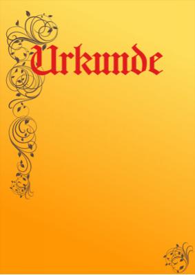 Urkunde Floral, Gold (fine) Blanko-Urkunde, klassisches florales Motiv mit goldenem Urkundenpapier.