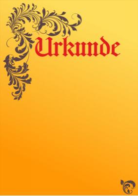 Urkunde Floral, Gold (bold) Blanko-Urkunde, klassisches florales Motiv. Druckbare goldene Urkunde im A4-Hochformat.