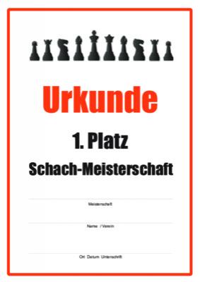 Urkunden Sportarten: Urkunde Schach-Meisterschaft, alle Steine. PDF Datei